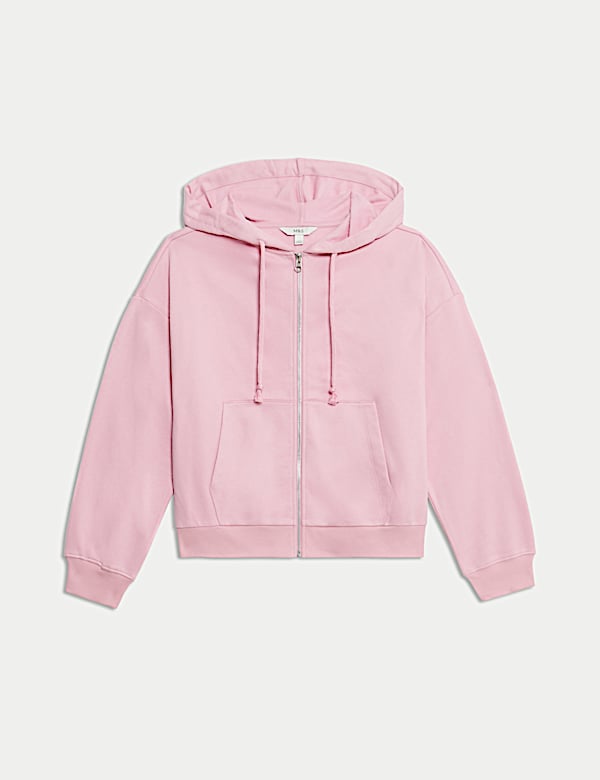 Sudadera con capucha de algod&oacute;n con cremallera - ES