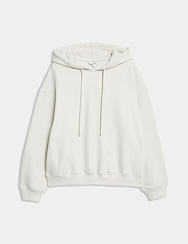 Pure Cotton Ribbed Cropped Hoodie - AL