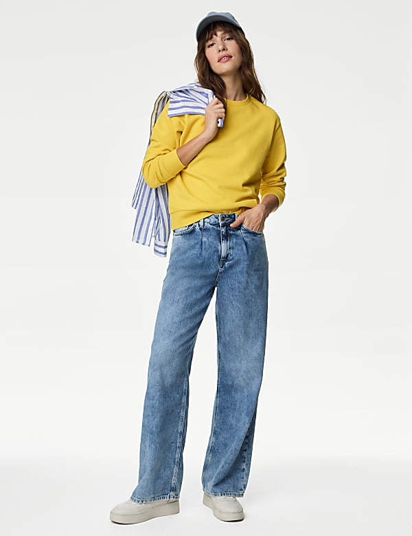Cotton Rich Crew Neck Sweatshirt - HU
