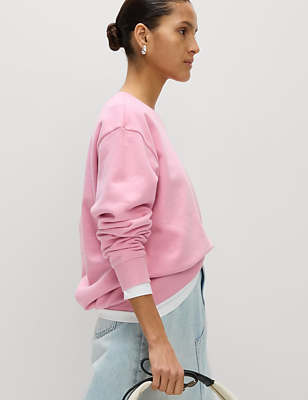 Cotton Rich Oversized Longline Sweat-shirt - TW