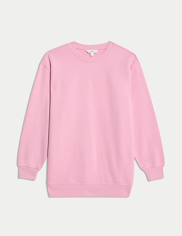 Cotton Rich Oversized Longline Sweat-shirt - TW
