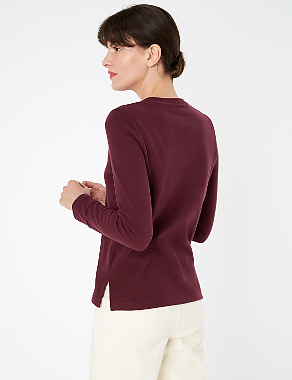Cotton Textured Straight Fit Sweatshirt