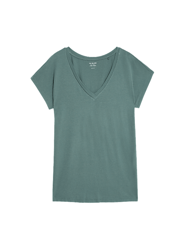 Cotton Rich V-Neck Relaxed Longline T-Shirt