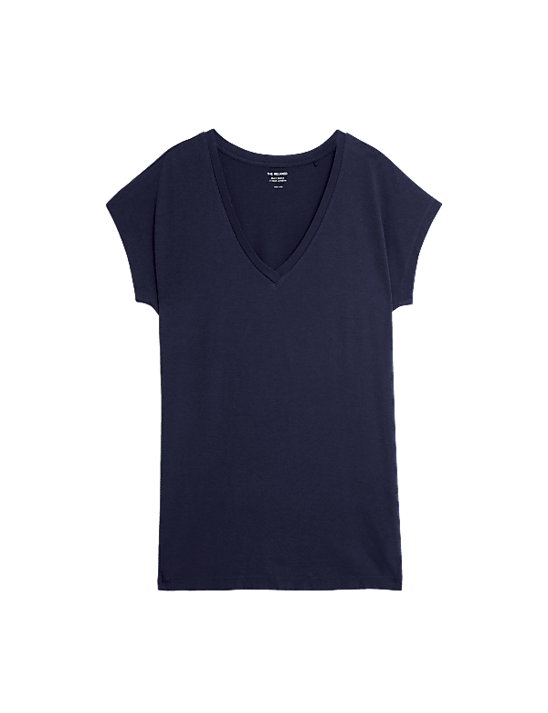 Cotton Rich V-Neck Relaxed Longline T-Shirt