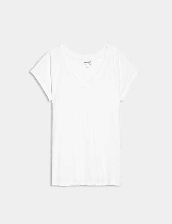 Cotton Rich V-Neck Relaxed Longline T-Shirt - CZ