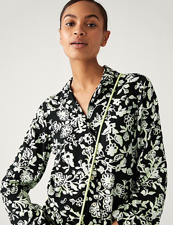 Floral Collared Relaxed Shirt