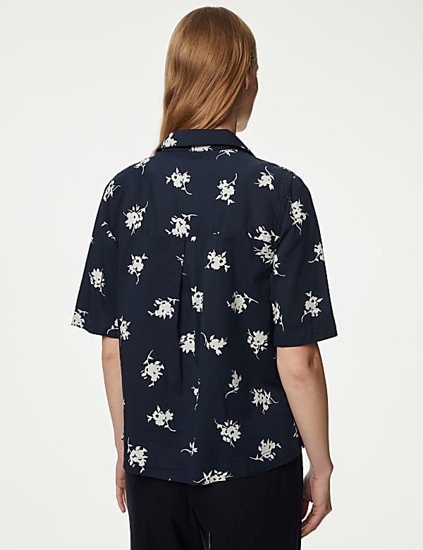 Cotton Rich Printed Collared Shirt