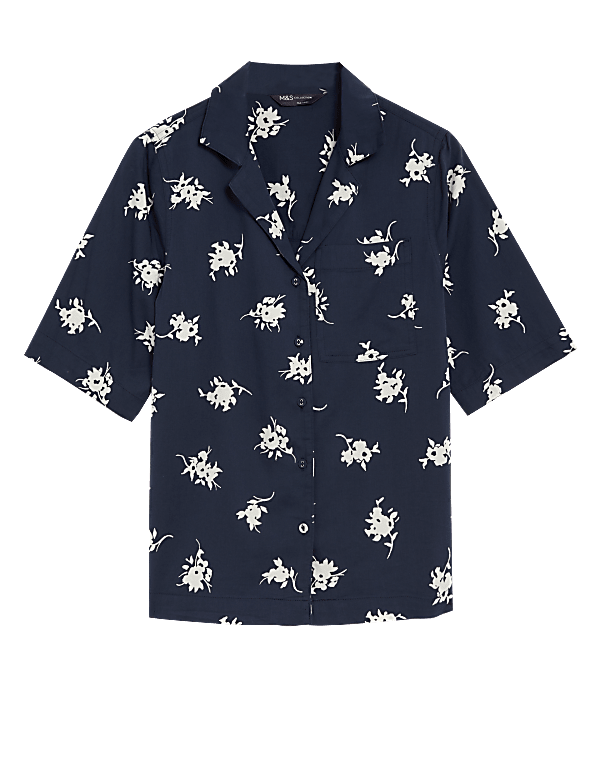 Cotton Rich Printed Collared Shirt