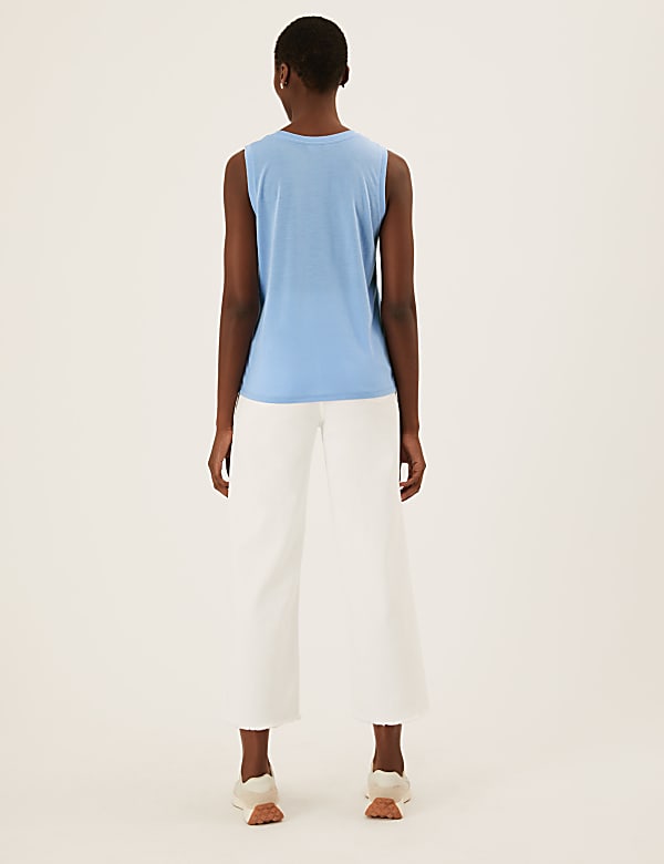 Printed Relaxed Sleeveless Vest Top