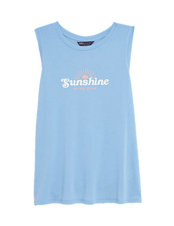 Printed Relaxed Sleeveless Vest Top