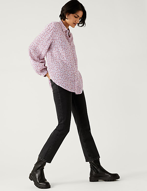 Modal Blend Printed Longline Shirt