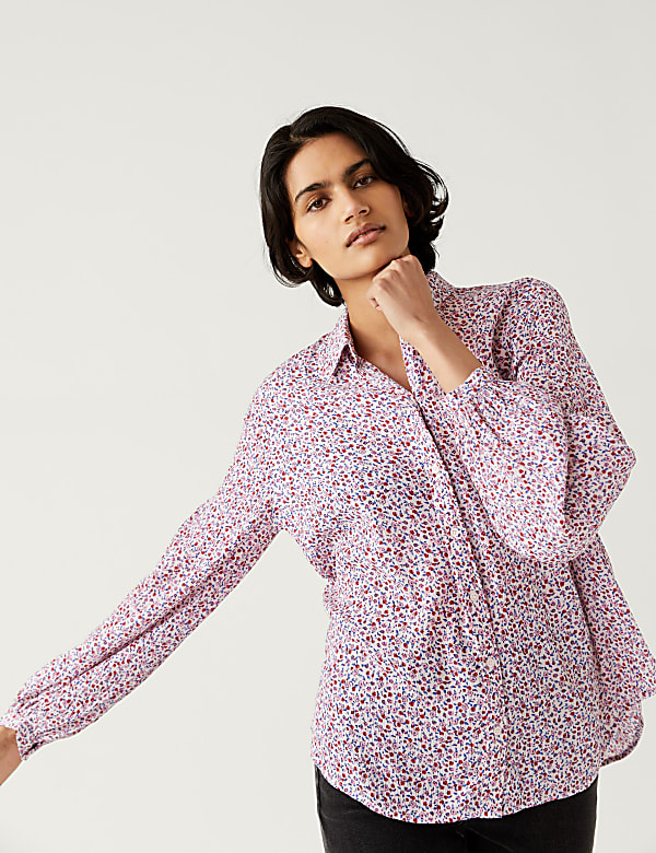 Modal Blend Printed Longline Shirt