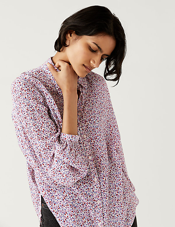 Modal Blend Printed Longline Shirt