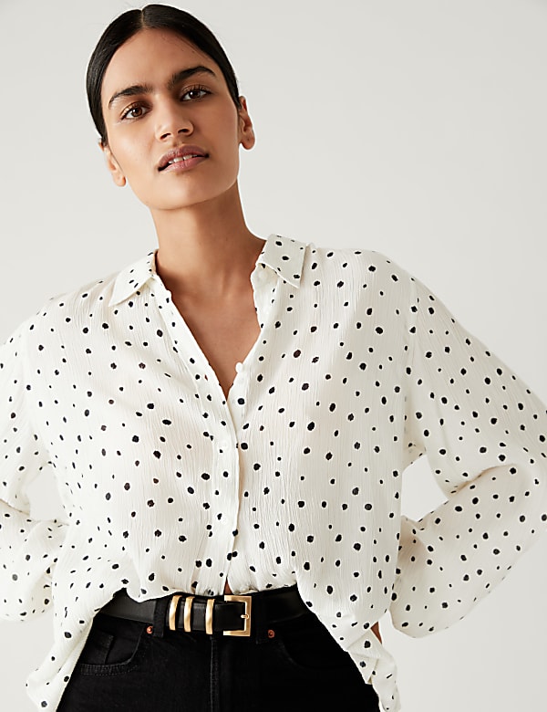 Modal Blend Printed Longline Shirt