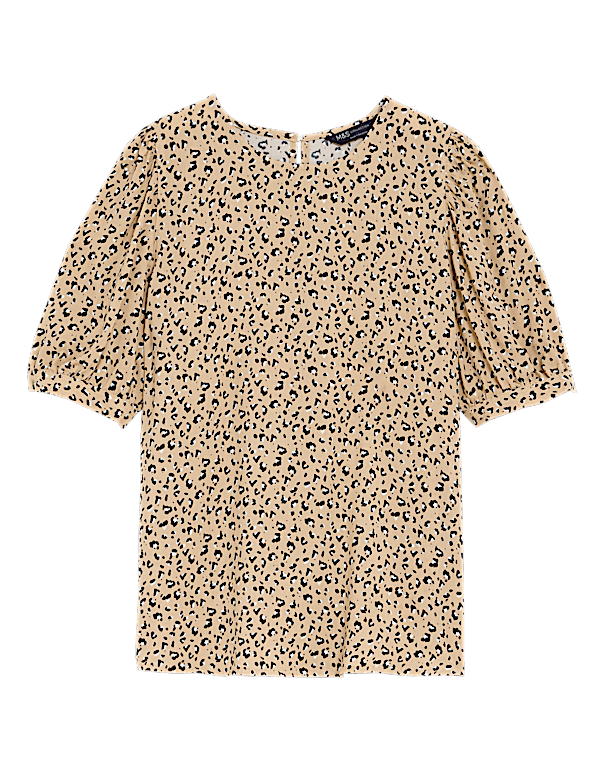 Printed Puff Sleeve Blouse