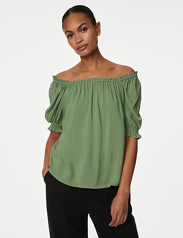 Square Neck Puff Sleeve Top