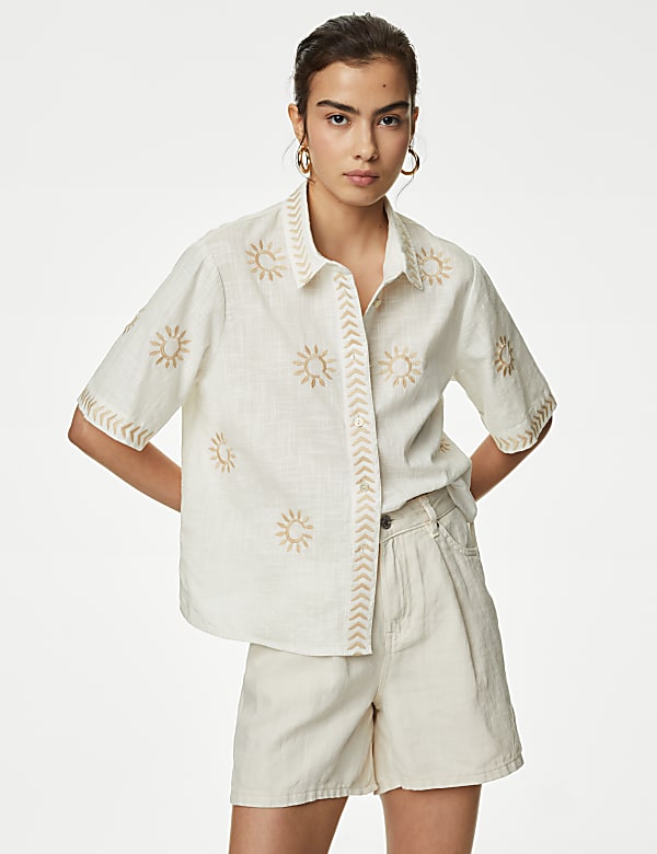Pure Cotton Embroidered Shirt