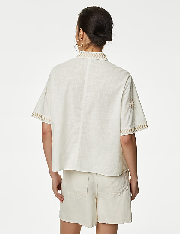 Pure Cotton Embroidered Shirt