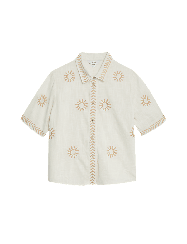 Pure Cotton Embroidered Shirt