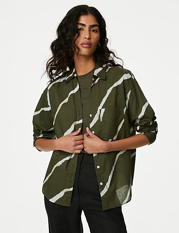 Pure Cotton Printed Collared Shirt
