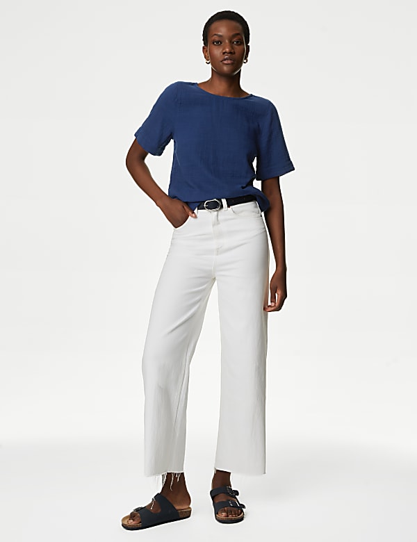 Pure Cotton Crew Neck Top