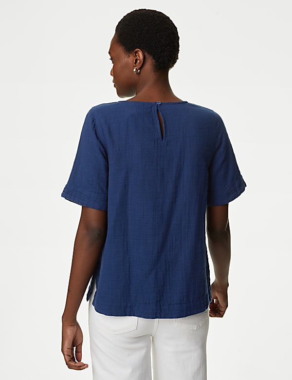 Pure Cotton Crew Neck Top
