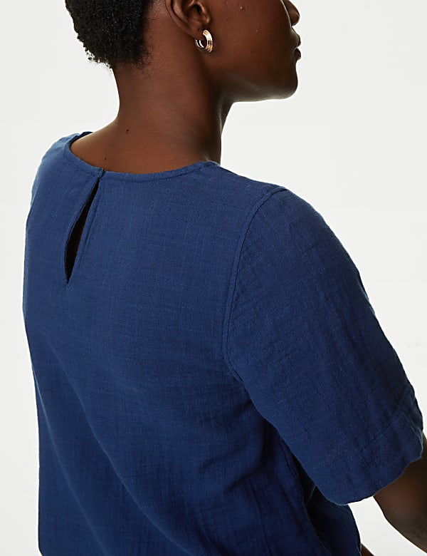 Pure Cotton Crew Neck Top