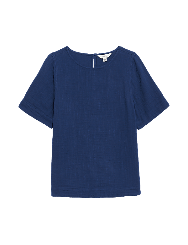 Pure Cotton Crew Neck Top