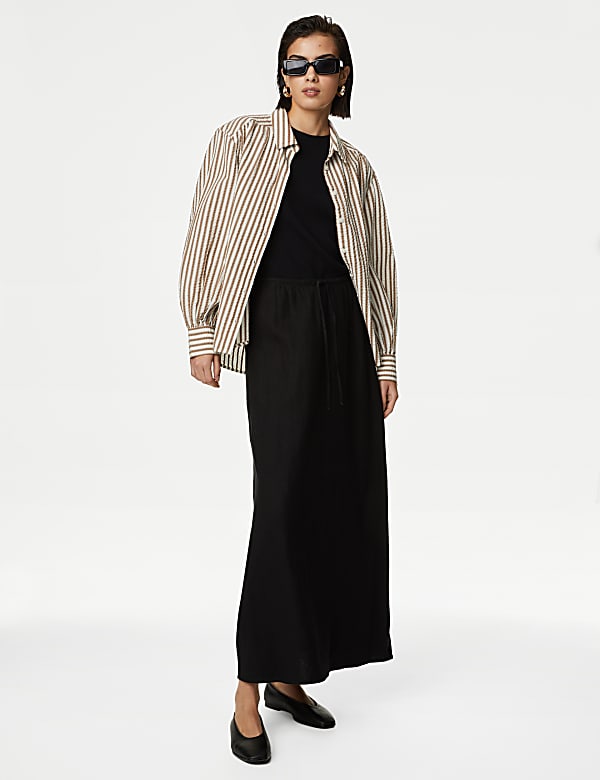 Pure Cotton Striped Collared Shirt