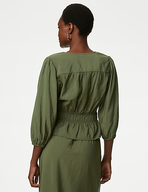 Textured Smock Detail Blouse