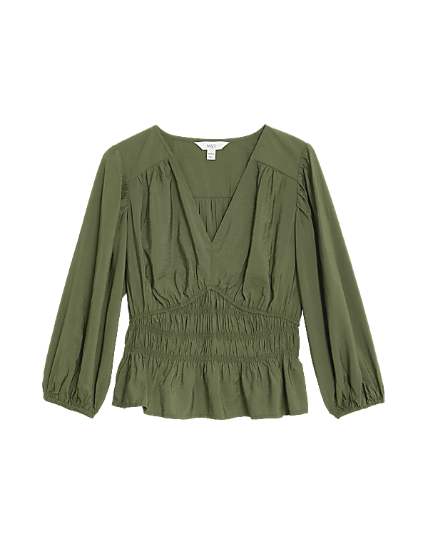 Textured Smock Detail Blouse