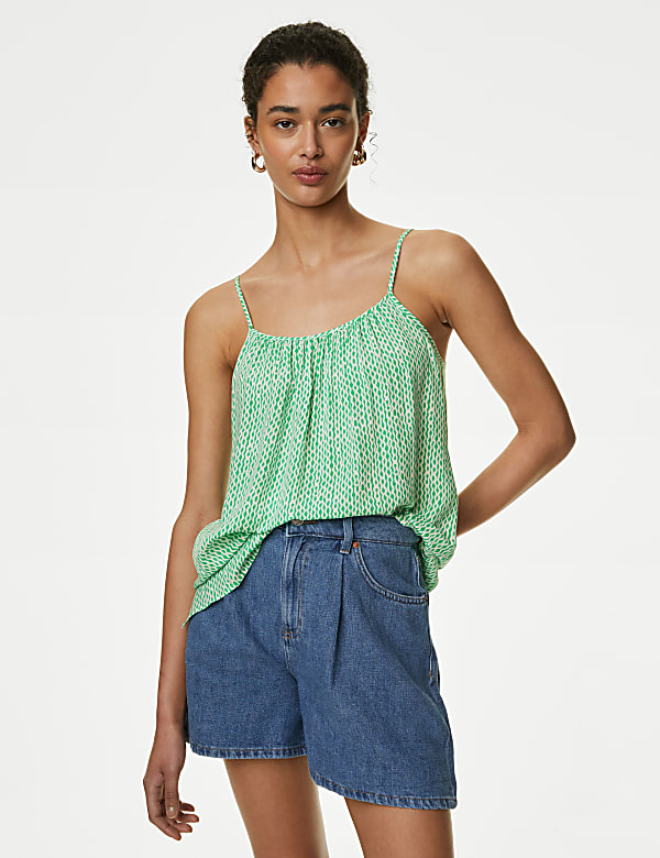 Printed Shoulder Straps Cami Top