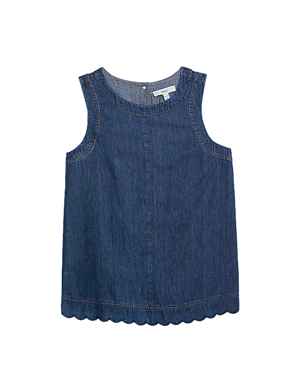 Denim Crew Neck Vest Top