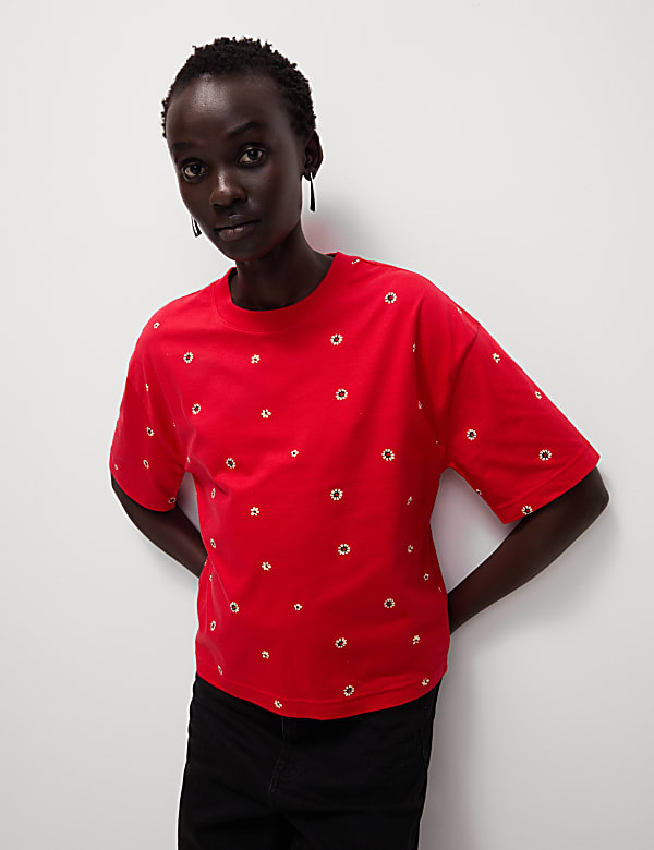 Pure Cotton Floral T-Shirt