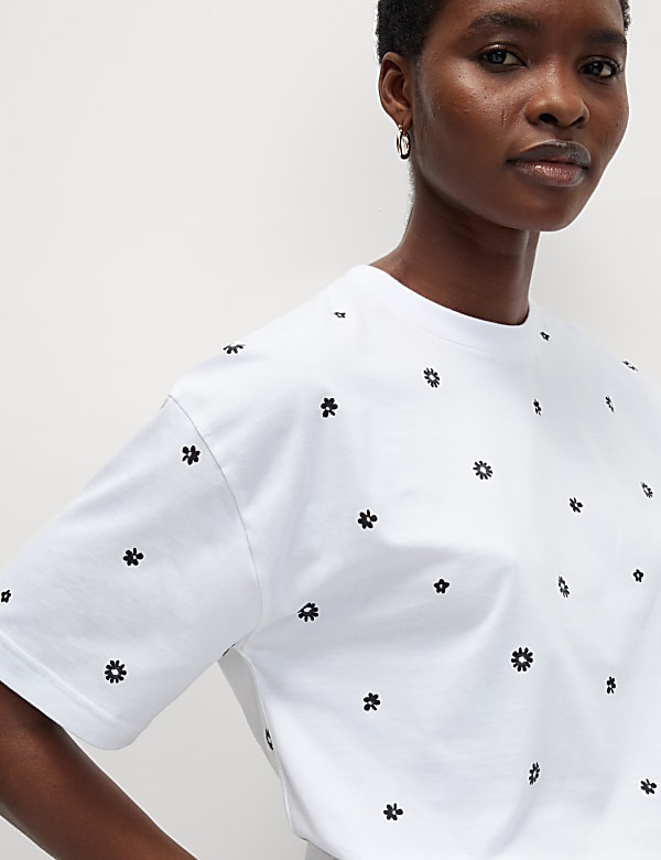 Pure Cotton Floral T-Shirt - LV