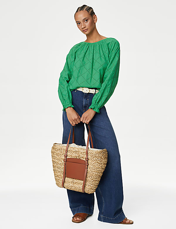 Pure Cotton Broderie Blouse