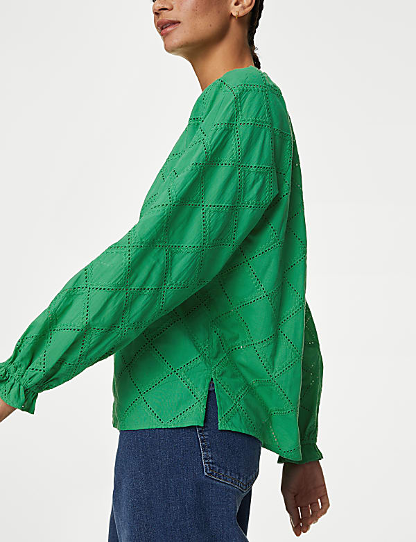 Pure Cotton Broderie Blouse