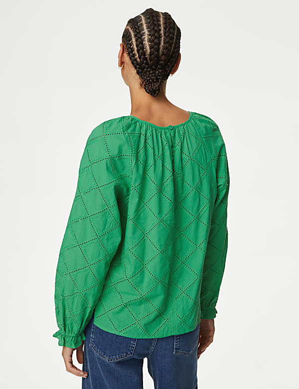 Pure Cotton Broderie Blouse