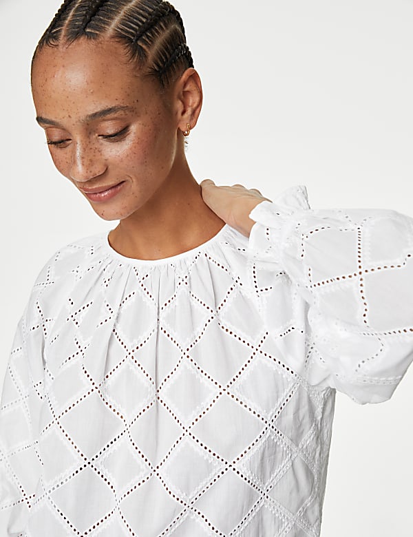 Pure Cotton Broderie Blouse