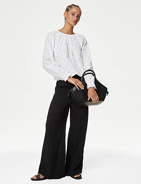 Pure Cotton Broderie Blouse