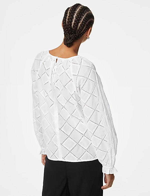 Pure Cotton Broderie Blouse
