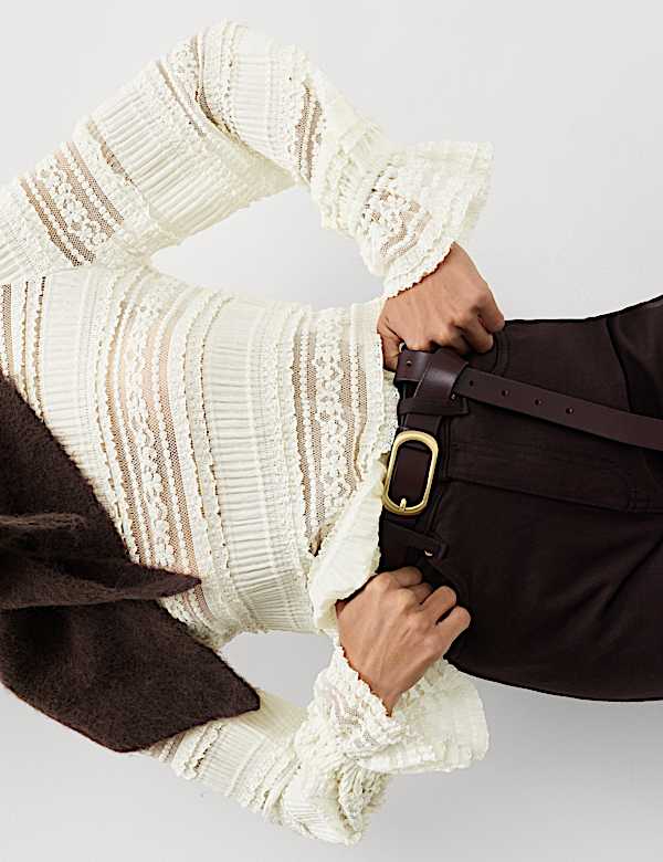 Lace High Neck Blouse with Cotton - DK