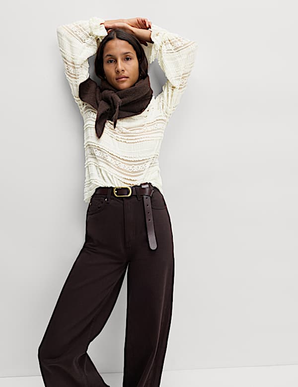 Lace High Neck Blouse with Cotton - DK