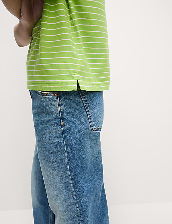 Ριγέ T-shirt σε τετράγωνη γραμμή από 100% βαμβάκι - GR