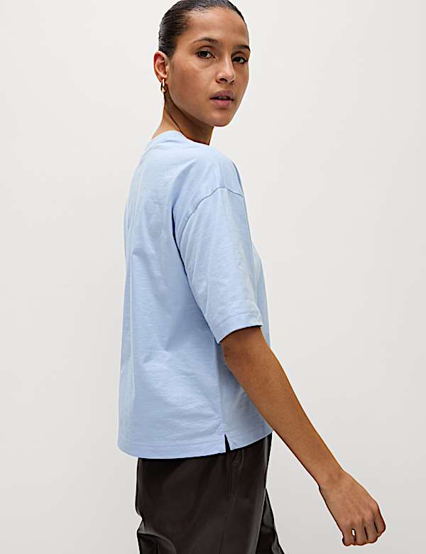 Pure Cotton Crew Neck Boxy T-Shirt