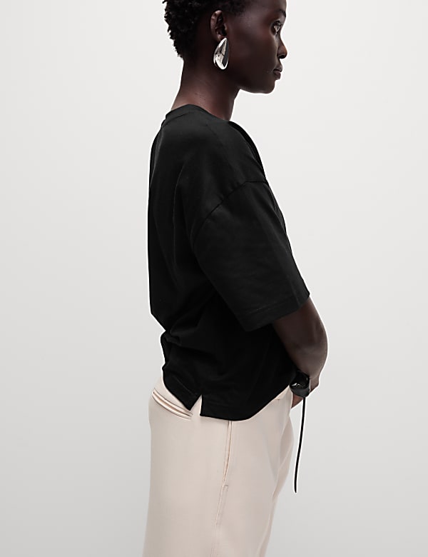 Pure Cotton Crew Neck Boxy T-Shirt