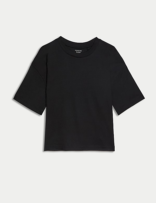 Pure Cotton Crew Neck Boxy T-Shirt - US
