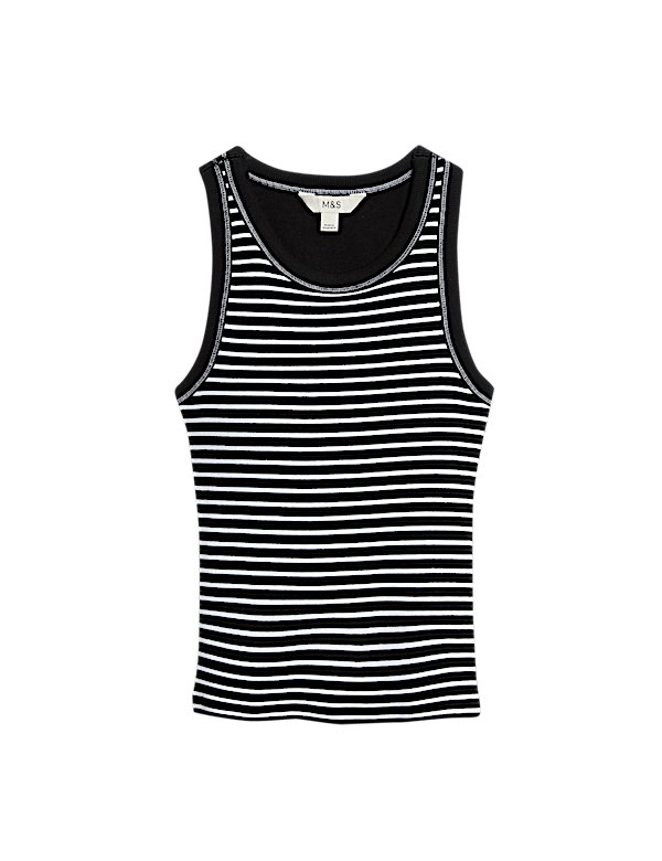 Cotton Rich Striped Secret Support Vest