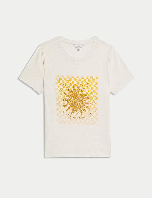 Pure Cotton Printed Graphic T-Shirt - IL