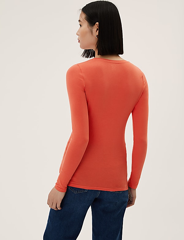 Cotton Rich Slim Fit Long Sleeve Top